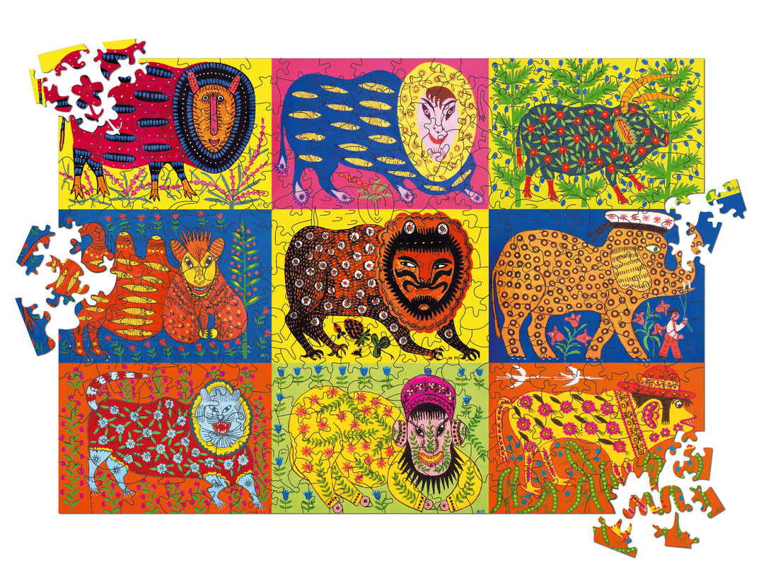 "Beasts by Prymachenko" wooden shaped puzzle