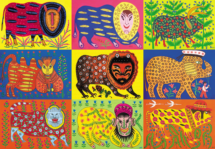 "Beasts by Prymachenko" wooden shaped puzzle