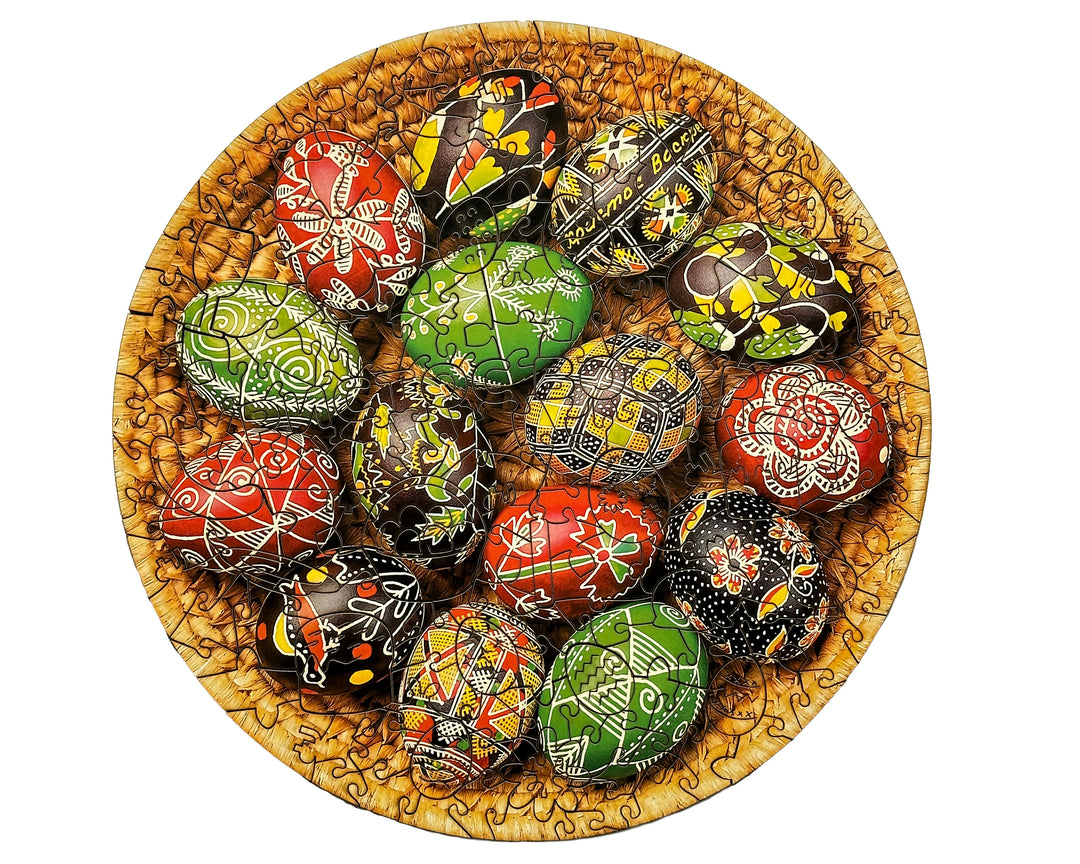 "Pysanky. Ukrainian Easter Eggs" wooden shaped puzzle