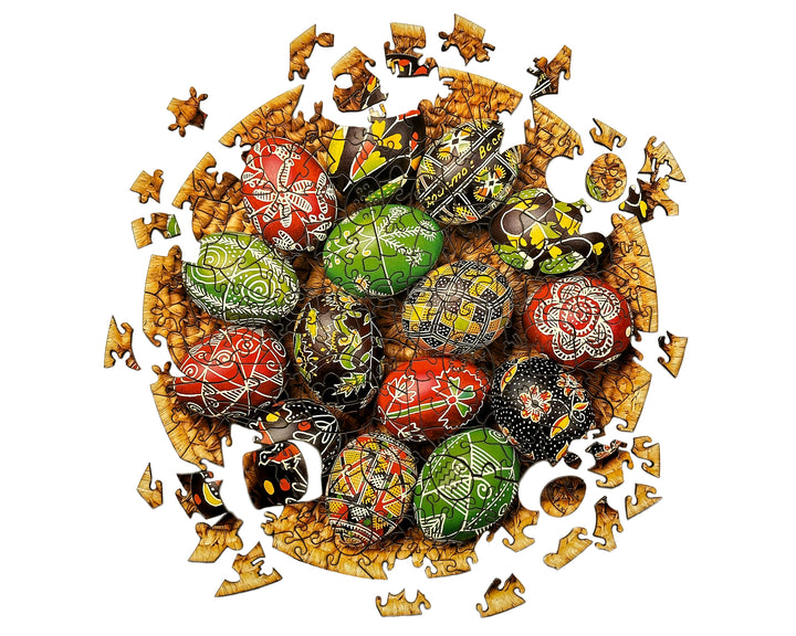 "Pysanky. Ukrainian Easter Eggs" wooden shaped puzzle