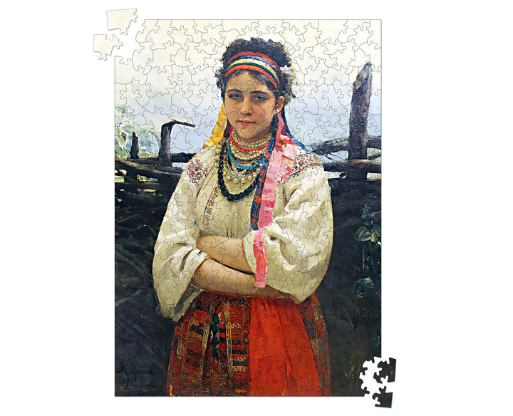 Ukrainian Girl by a Fence. Illya Repin