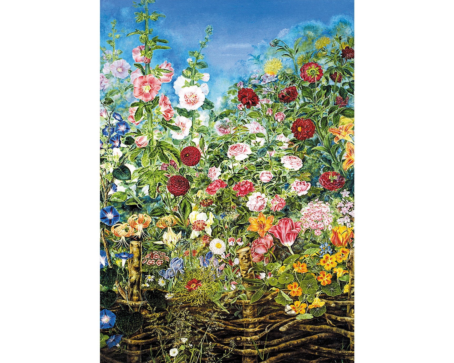Flowers by the fence by Kateryna Bilokur – Ukrainian Puzzles